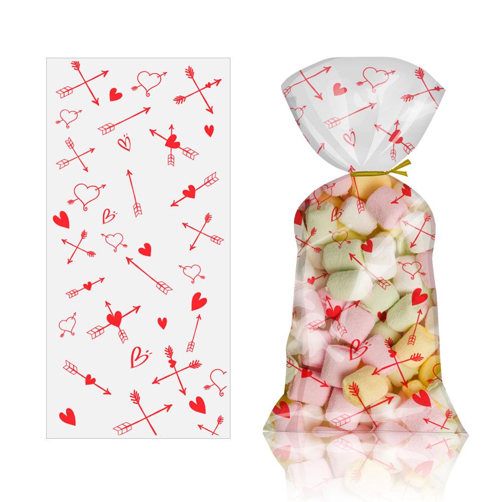 Qixi and Valentine's Red Heart Cupid's Arrow Pattern Candy Bag