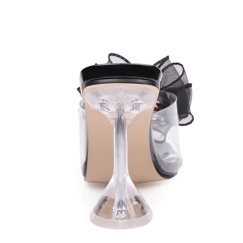 Liyke/Женская обувь больших размеров 34–46, прозрачные шлепанцы из ПВХ с кристально чистыми каблуками, уютные шлепанцы с квадратным открытым носком, летние сандалии