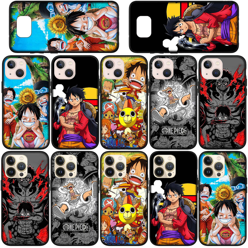 Чехол для телефона Samsung Galaxy S24 S23 iPhone 15 14 Xiaomi Redmi Note 13 12 11 8 10 9 Pro Max X XR OPPO A15 Huawei Anime Luffy Gear 5 One Piece Cover