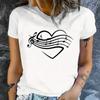 Fashion Women Music Note Love Print T Shirt Funny Casual O-neck Short Sleeves T-shirt Summer Female Tee Shirt