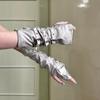 Breathable and UV-resistant Dark Metal Sleeves, Black Half-exposed Finger Gloves, Punk Sun Protection Sleeves