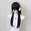 Черный длинный прямой синтетический парик с кефалью, волчий хвост, многослойный пушистый женский и мужской парик для повседневной вечеринки, парик для косплея Лолиты