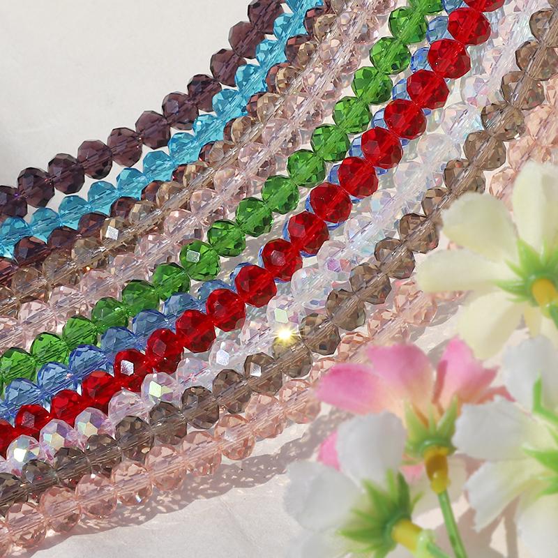Хрустальные бусины-колеса 8 мм, разноцветные граненые стеклянные бусины для изготовления ювелирных изделий, браслет, ожерелье, серьги