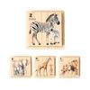 Matching Animal Theme Block Puzzle Toy Wooden Wooden Rotating Jigsaw  Kids Preschool