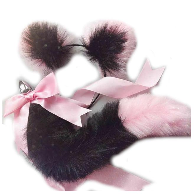 Neko Cat Ears Headband With Fox Or Kitten Tail Metal Butt Plug  Cosplay Butt Plug Tails