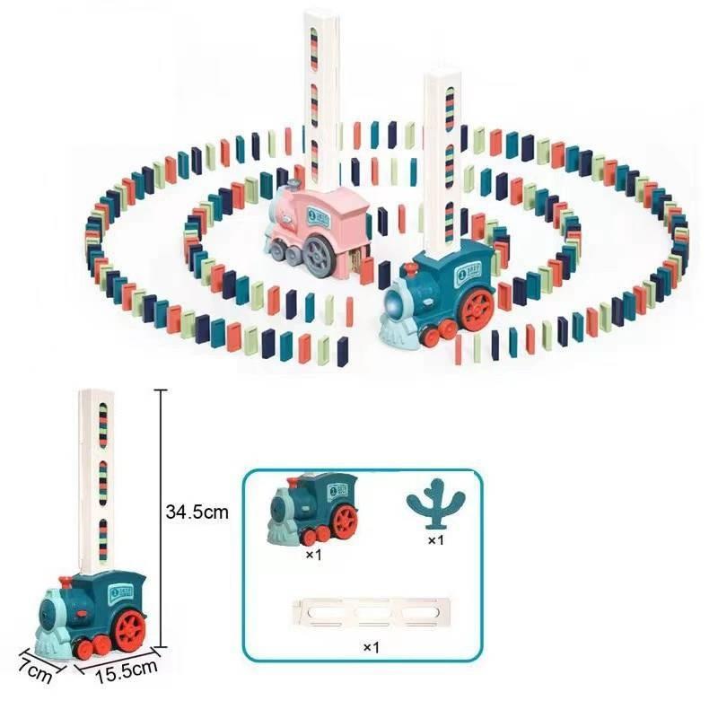 Plastic Domino Train Playset With Sensor Control For Children Interactive Learning