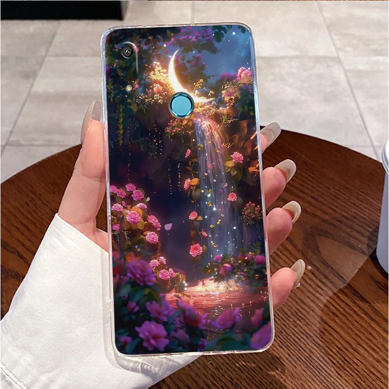 Для Huawei Y6 Y6s 2019 Чехол MRD-LX1 MRD-LX3 Милый Кролик с Сердечками Прозрачный Мягкий Силиконовый Задняя Крышка Huawei Y6 Pro 2019 MRD-LX2 Funda