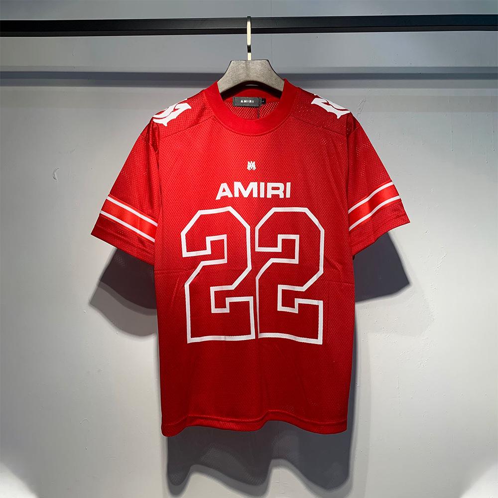 Мужская футболка American Trend Mesh с круглым вырезом и коротким рукавом, с принтом буквы «22»