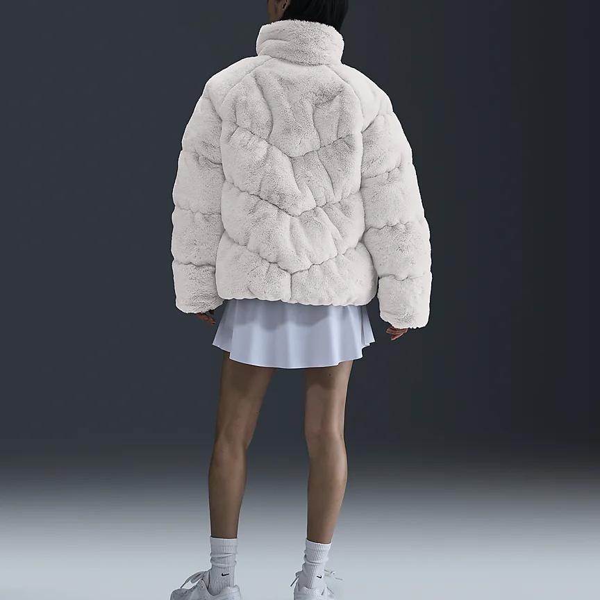 Nike Спортивная куртка Therma-FIT Wind Puffer Loose Comfortable Solid Color Fleece Jacket Women Jacket Light-Brown White FV8006-104