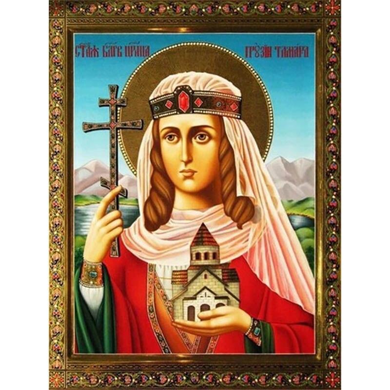 DIY Religion Icon 5D Diamond Painting Full Round Drill Cartoon Diamond Embroidery Mosaic Cross Stitch Gift Wall Art Home Decor