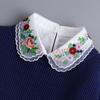 Women Fake Collar Blouse Sweater White Lapel Decor Detachable Collars For Women Black Lace False Collars Woman Lace Half Shirt