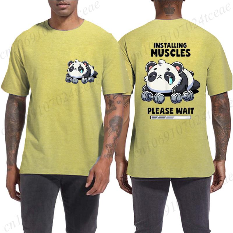 Смешная панда, тяжелая атлетика, приседания, цитата из спортзала, графический принт, футболки, мужские, женские, каваи, мем, футболки, мужские, повседневные, с коротким рукавом