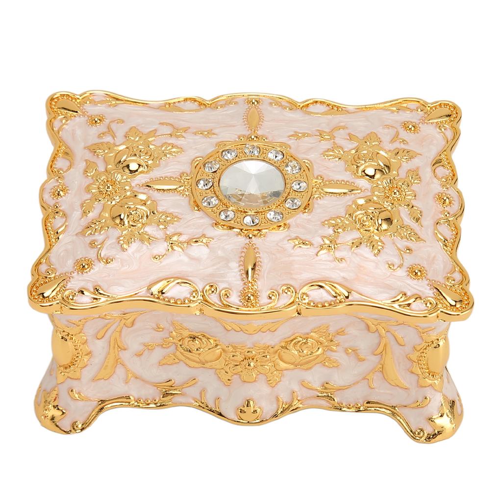 Винтажная шкатулка для украшений Мини европейский стиль антикварная шкатулка для украшений металл эмалированное кольцо ожерелье серьги