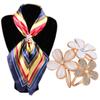 Korean Fashion Diamond Cat's Eye Three-Flower Silk Scarf Buckle for Women