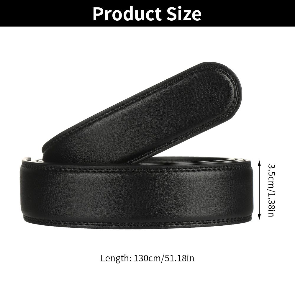 High Quality Luxury Black No Buckle Belt Automatic Belt Leather Waist Strap Waistband