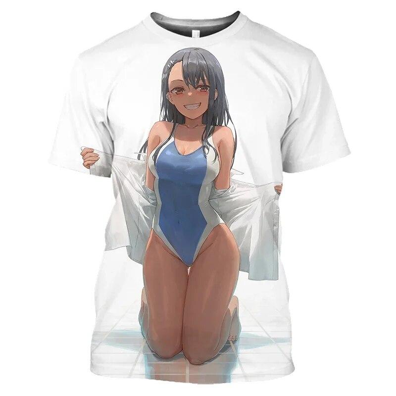 Nagatoro Hayase Kawaii Loli T Shirt for Men Otaku T-shirt 3D Hentai Sexy Anime Tops Exposed Bikini Cosplay Tee Shirts T-shirts