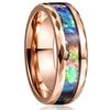 Fashion 8mm Silver Color Brushed Men 'S Stainless Steel Ring Colorful Abalone Shell Inlay Men 'S Ring Wedding Band Jewelry Gifts