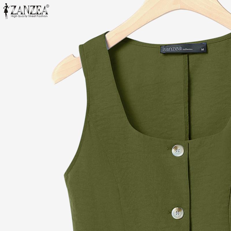 ZANZEA Women Sleeveless Tank Tops and Pants Summer Two Piece Suit Sets