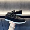 Мужские туфли новые ретро стиль old money лоферы корейская версия универсальные простые летние повседневные эспадрильи без застежки противоскользящие