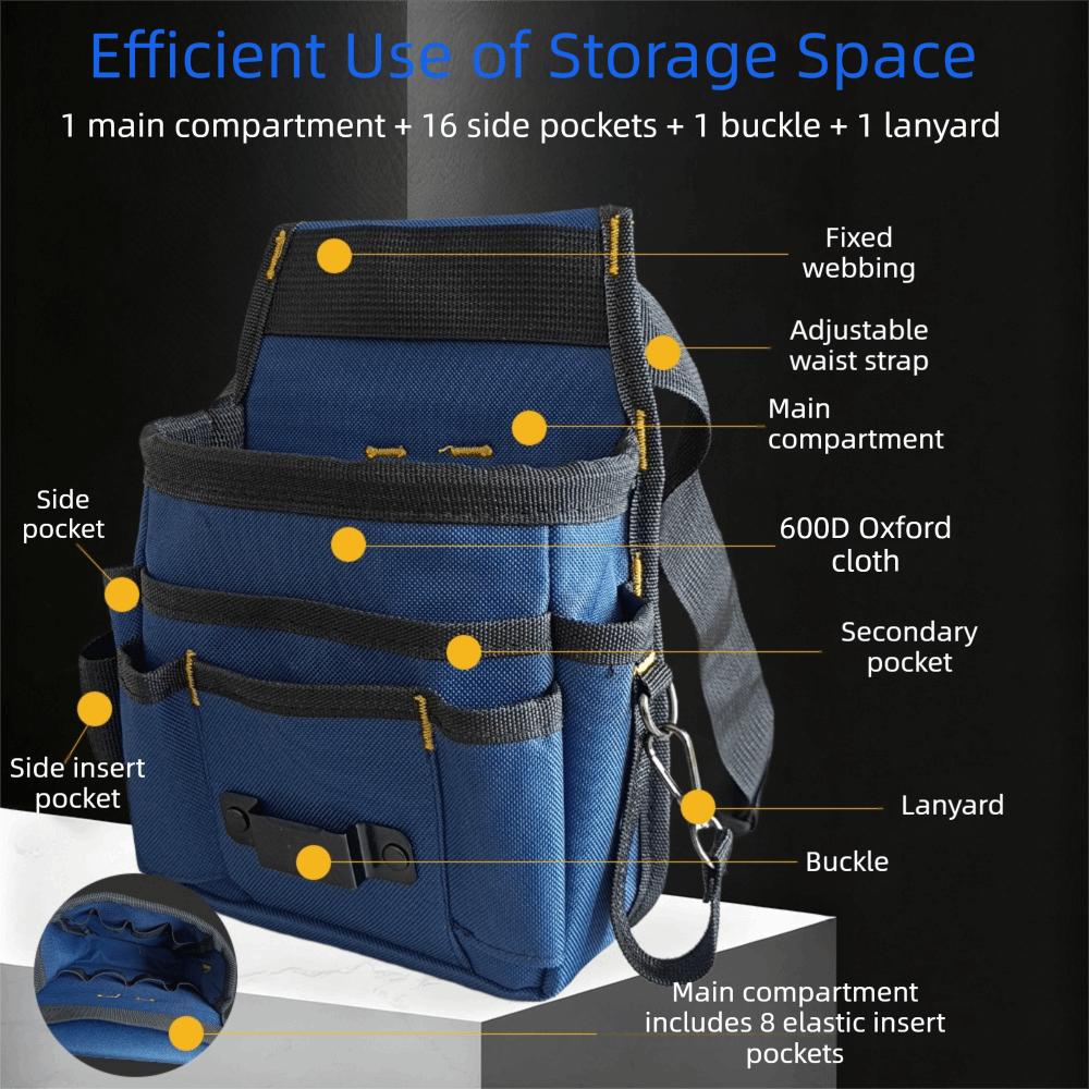 Adjustable Waist Belt Tool Bag Oxford Cloth Tool Storage Bag Electrician Tool Bag  Drill Storage