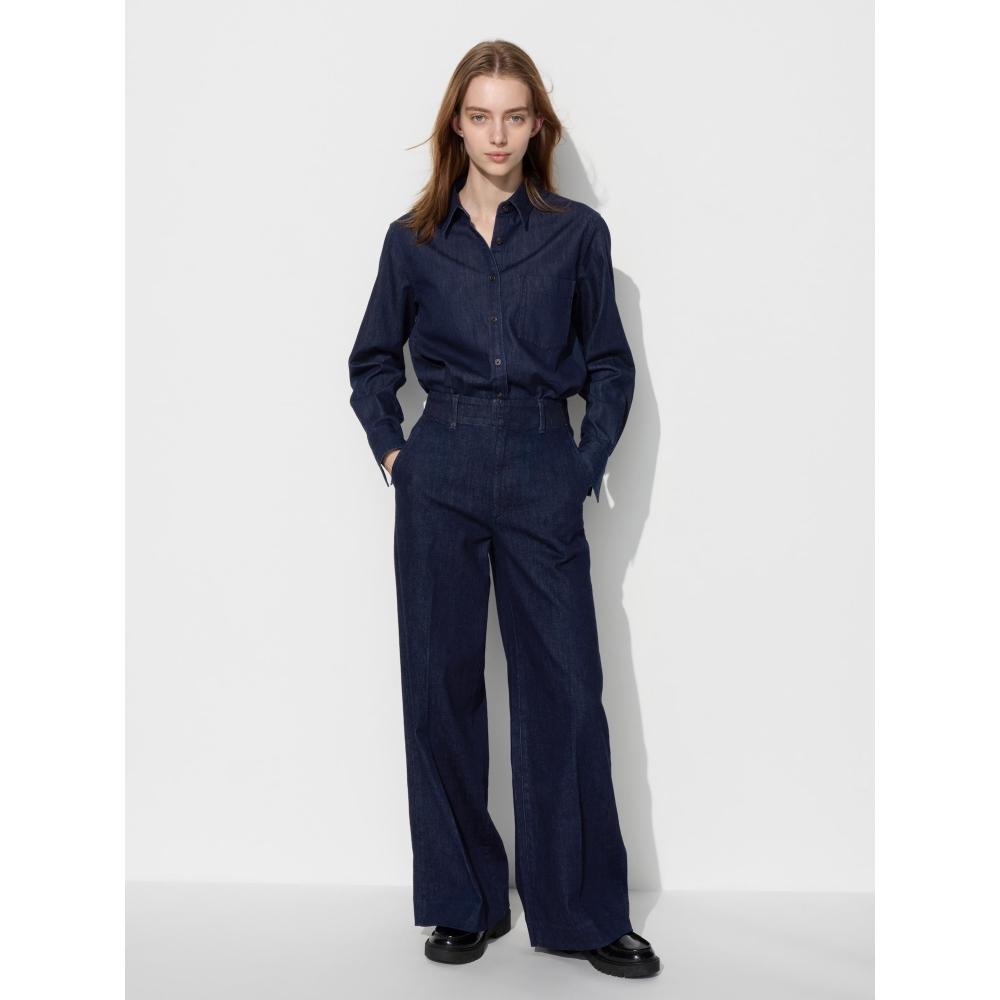 Uniqlo Японские широкие брюки джинсы