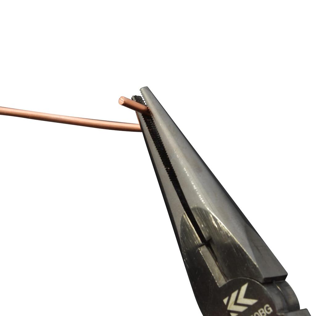 Fujiya Radio Pliers Black Gold Cross Knurling 350-150BG