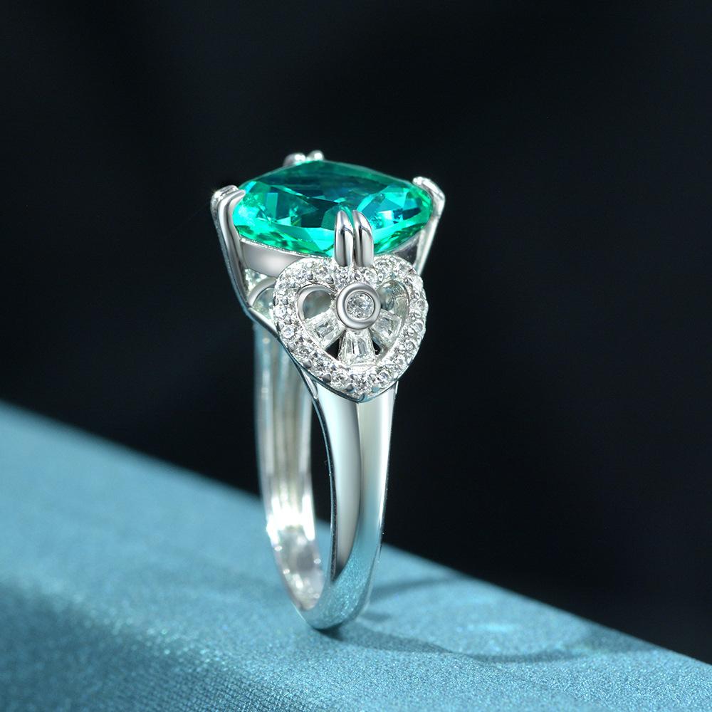 Gica Gema 100% стерлингового серебра 925 пробы, 10*10 мм, квадратный зеленый драгоценный камень, романтические кольца для женщин, ювелирные изделия, подарок для свадебной вечеринки