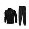 Li Ning Stand Collar Warm Durable Jacket Breathable Cuffed Knitted Pants Casual Sports Suit Men Suit Black AWDTD93-2+AKLT805-1