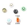 100-Pack 4x7mm Acrylic Smiley Face Beads - Drip Oil Electroplated, DIY Letter Beading Accessories