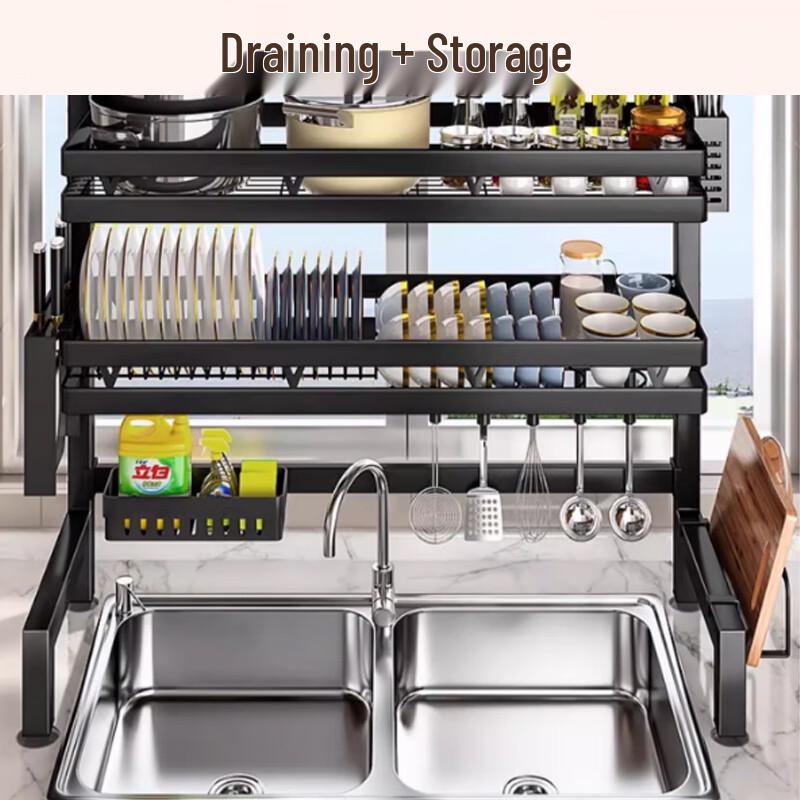 Beifu Double-Layer Aluminum Kitchen Sink Dish Drying Rack
