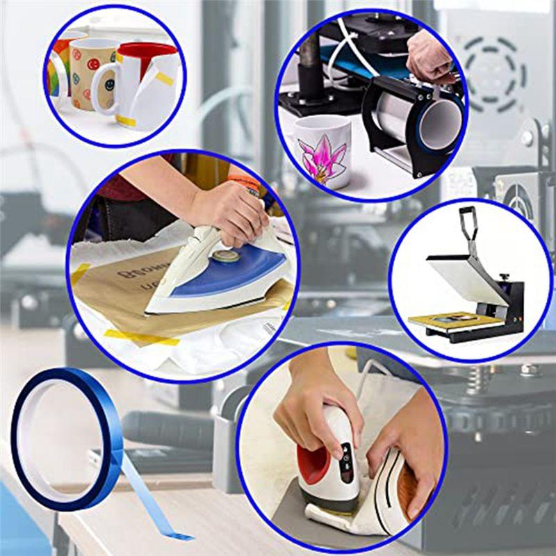 BHBL 6 Rolls Heat Tape for Sublimation, Heat Tape Set for Electronics Crafts 10mmx108Ft (33M), Heat Transfer Tape
