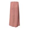 Boho Style Maxi Skirt High Waist Adjustable Drawstring Long Skirt with Back Split Design Solid Color Office Lady Skirt