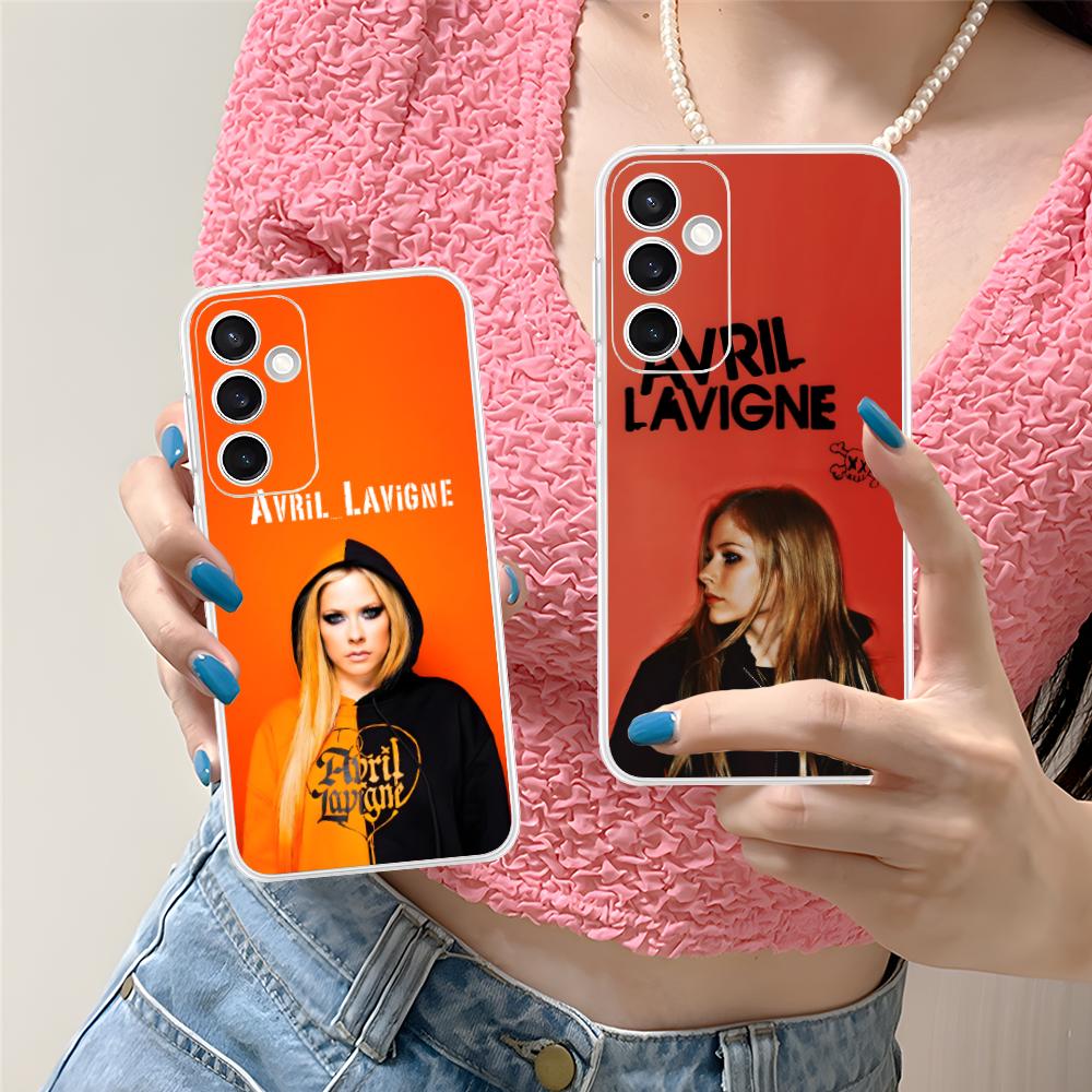 Прозрачный чехол для мобильного телефона Avril Lavigne для Samsung Galaxy S25 S24 S23 S22 S21Plus FE Ultra Цветная обложка