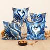 Exquisite Blue Swans Adorned with Jewels Pillowcases for Luxurious Comfort Sofa Cushion Cover Home Room Decoration