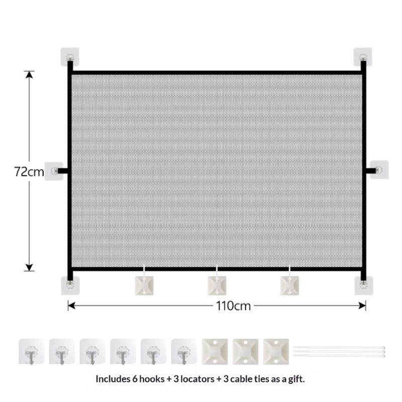 Foldable Pet Dog Barrier Gate with Hooks Portable Safety Isolation Fence for Stairs Hallway Home Pet Protection
