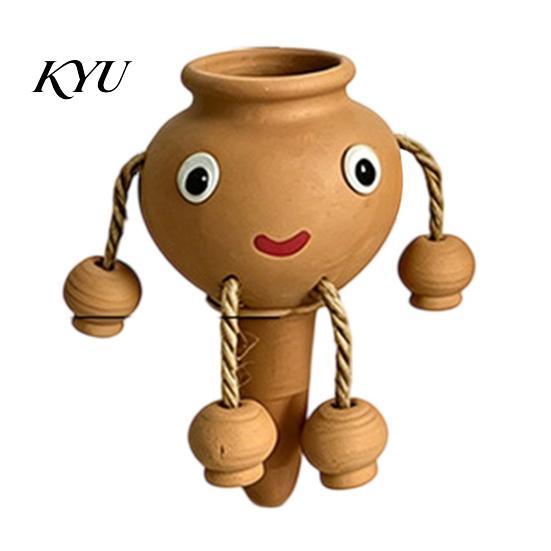 Automatic Drip Irrigation for Small Pots Terracotta Watering Spike, Cute Face Self Plant Insert Potted Pot Waterer Garden Enthusiasts Plants,