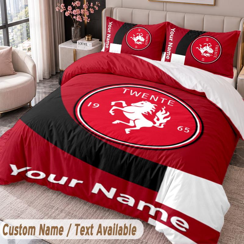 FC Twente Printed Bedding Set Custom Name Text 1 Duvet Cover 2 Pillowcases For Bedroom
