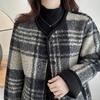Повседневные клетчатые куртки с круглым вырезом женские винтажные свободные теплые однобортные куртки с карманами женские пальто весна осень универсальная верхняя одежда