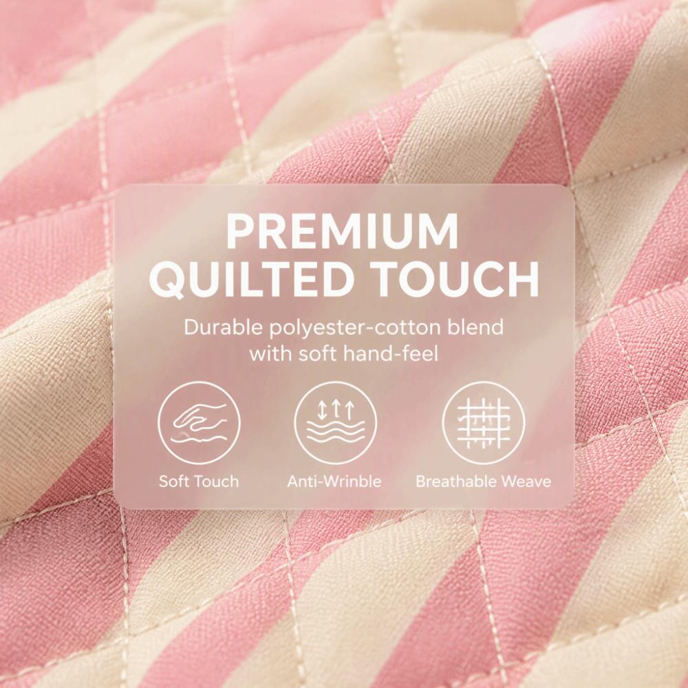 Large Capacity Cosmetic Bag Striped Makeup Organizer Portable Toiletry Pouch Daily Use