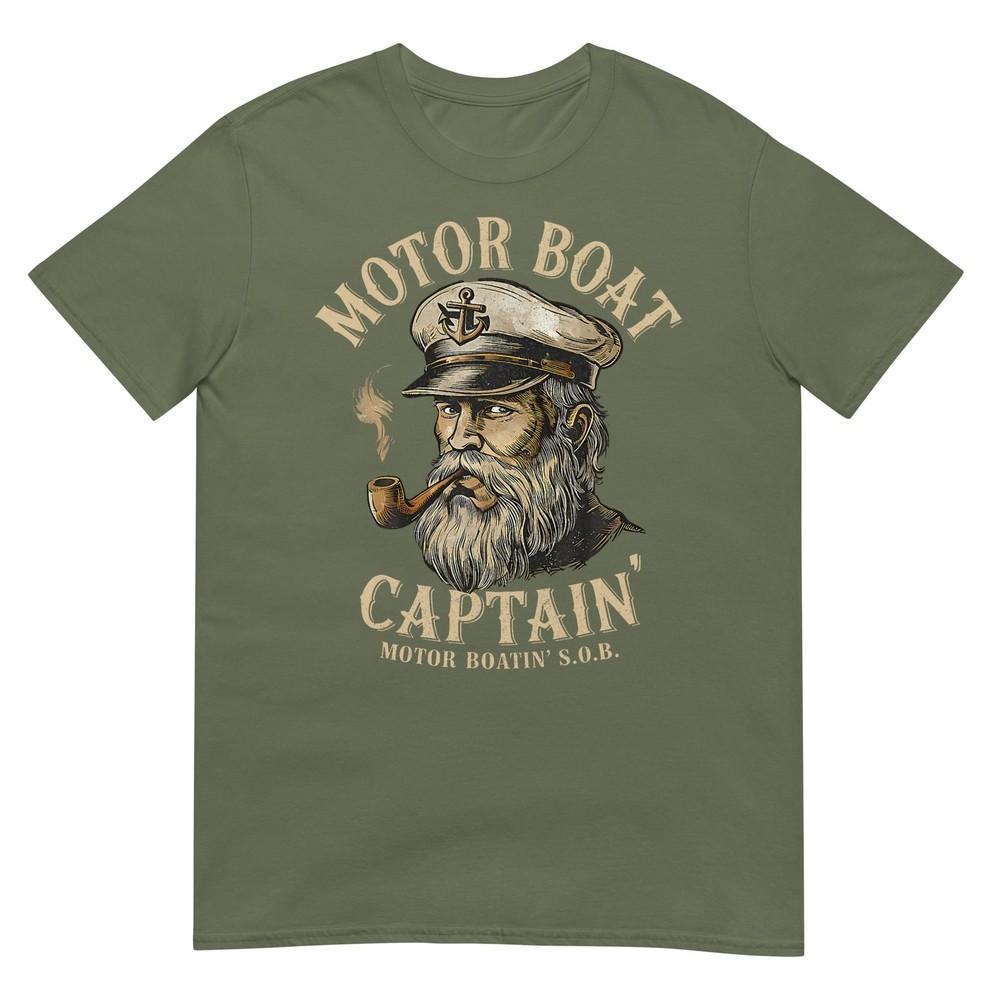 Motor Boat Captain Funny Pontoon Boating Motor Boatin Lake Tshirt
