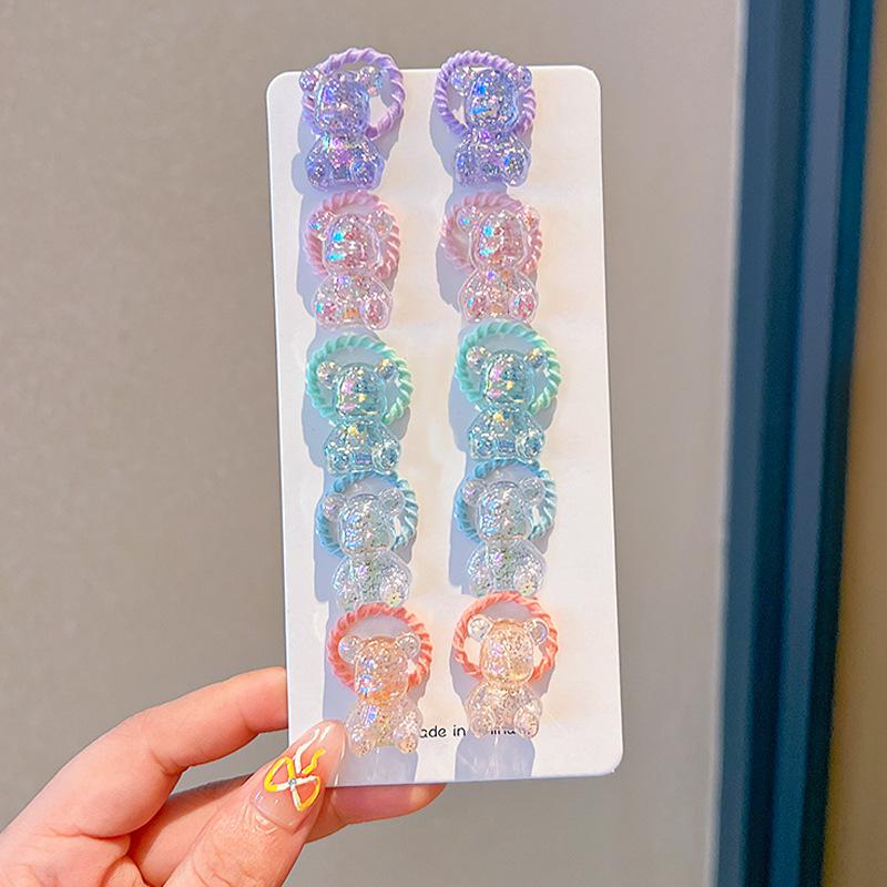 10 PCS Cartoon Butterfly Elastic Hair Bands for Girls Children's Hair Accessories Lovely Elastic Hair Bands for Kids