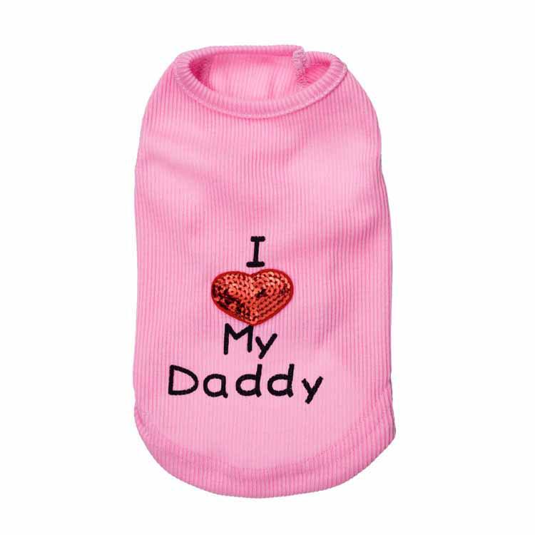 Pet Dog Clothes - Daddy & Mommy Ribbed Vests, 4 Styles for Spring, Summer, Autumn