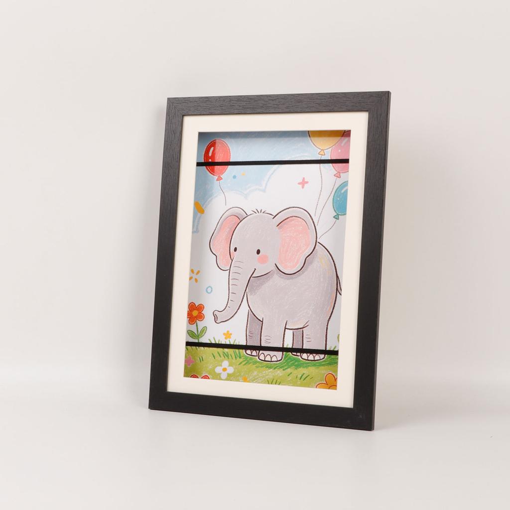 Sturdy A4 Kids Artwork Frame Without Mat Magnetic Front Opening Door Holds 100 Art Pieces Children Wall Mounted Storage Frame