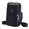 Men Cowhide Leather Phone Shoulder Bags Solid Color Zipper Crossbody Bag
