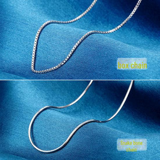 Универсальное серебряное ожерелье-цепочка на ключицу: Стили «Змеиная кость», «Волна воды», «Юаньбао».