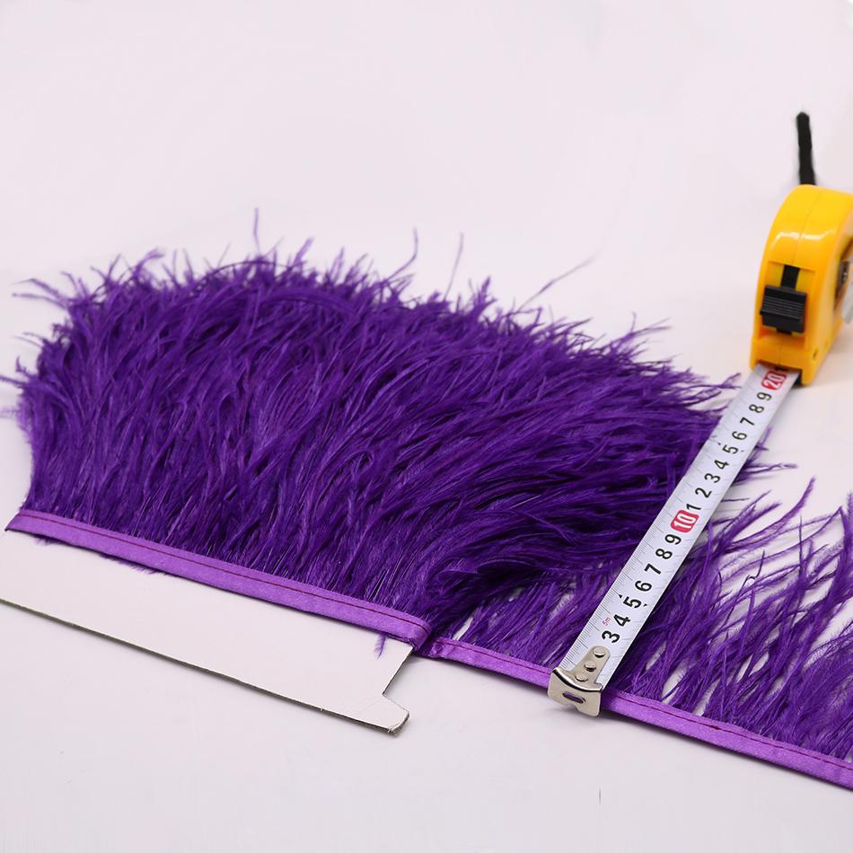 Перо 1 метр Цветные Натуральные Страусиные Перья Бахрома Отделка 8-10 см 10-15 см Лента Перья для Волос для Одежды Свадебный Декор Швейная Отделка