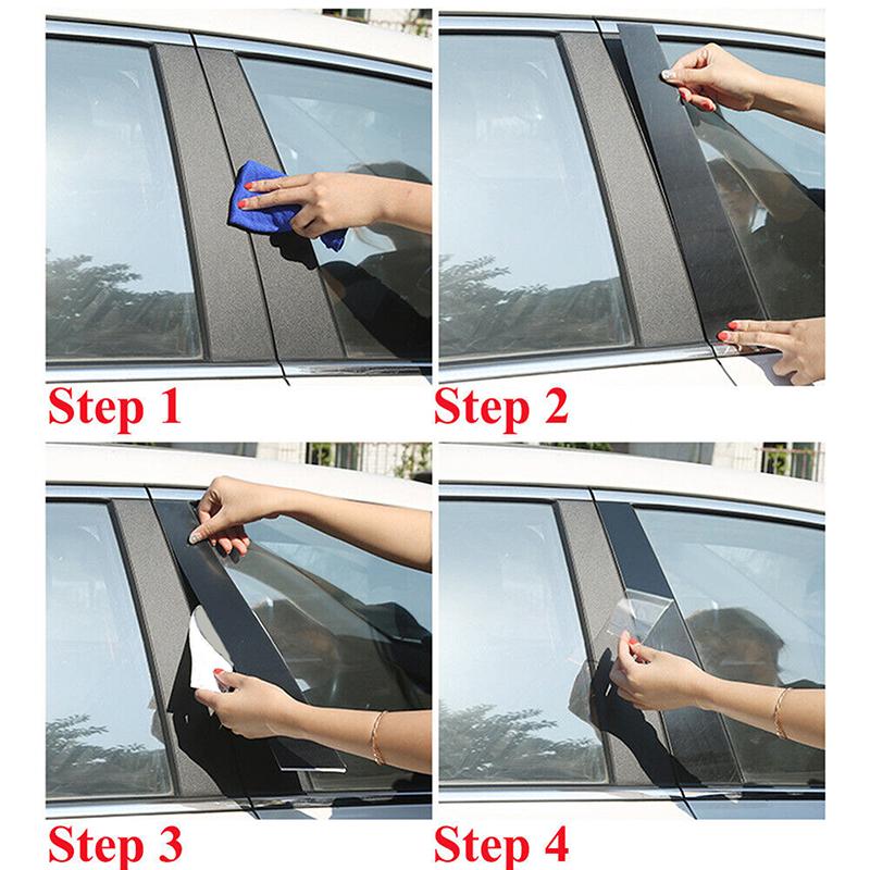 6Pcs Car Window Pillar Posts Door Trim Cover Sticker Fit for Saturn Vue 2002-2007 Auto Exterior Accessories