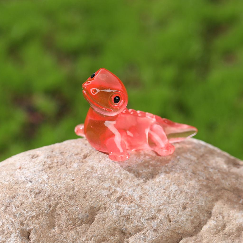 10Pcs Glowing In Dark Small Lizards Resins Miniatures Animal Figures Garden Landscape Potted Plant Decorations Ornaments