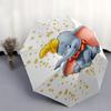 Dumbo,Elephant,Fantasy Theme Automatic Compact Folding Cute Umbrella - Portable and Durable, 8-Bone Iron Umbrella for All Weather0707079