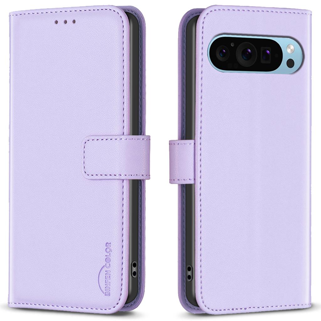 BINFEN COLOR BF17 Для Google Pixel 9 Pro XL Кожаный Чехол-Подставка Магнитная Застежка Флип-книжка Чехол для Телефона